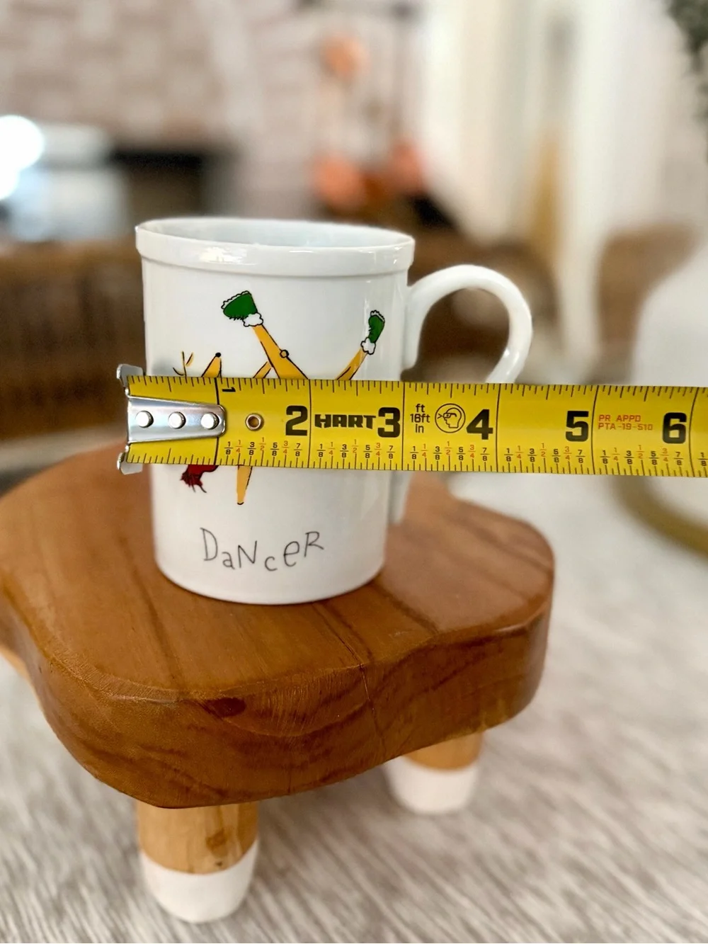 Pottery Barn “Dancer” reindeer mug, White porcelain.